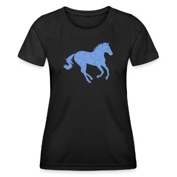 Cheval au galop - T-shirt sport Femme - noir - Devant - AI Model Female 172 light (172cm)