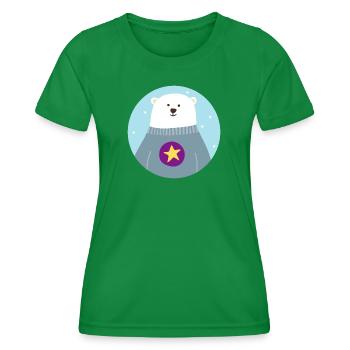 Eisbär Stern Polar Nordpol Kinderzimmer skandi - Frauen Funktions-T-Shirt - Kelly Green - Vorne - AI Model Female 172 dark (172cm)