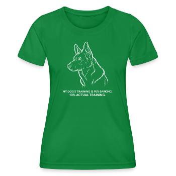 Aboyer au lieu d’obéir - T-shirt sport Femme - vert - Devant - AI Model Female 172 dark (172cm)