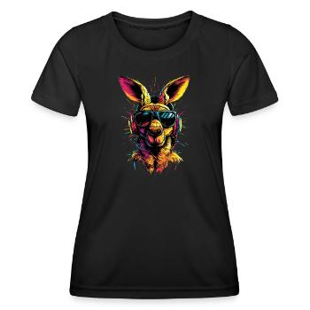 Kangourou Australie Outback Kangourous mignons sauvages - T-shirt sport Femme - noir - Devant - AI Model Female 172 light (172cm)