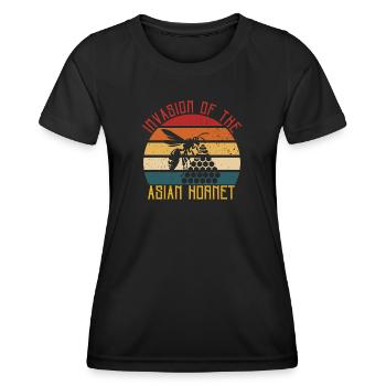 Invasion Des Abeilles Frelons Asiatiques Rétro Vintage - T-shirt sport Femme - noir - Devant - AI Model Female 172 light (172cm)