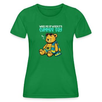 Weck mich auf, wenn es Sommertag ist – Urlaubshumor - Frauen Funktions-T-Shirt - Kelly Green - Vorne - AI Model Female 172 dark (172cm)