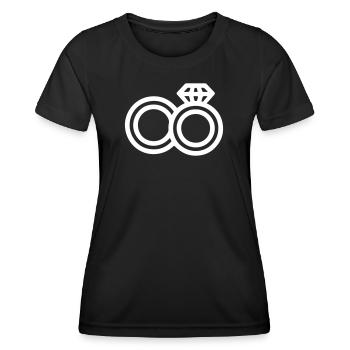 Eheringe Hochzeitsringe - Frauen Funktions-T-Shirt - Schwarz - Vorne - AI Model Female 172 light (172cm)