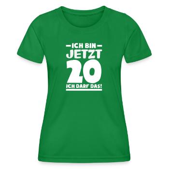 Lustiges Geschenk Zum 20. Geburtstag - Frauen Funktions-T-Shirt - Kelly Green - Vorne - AI Model Female 172 dark (172cm)