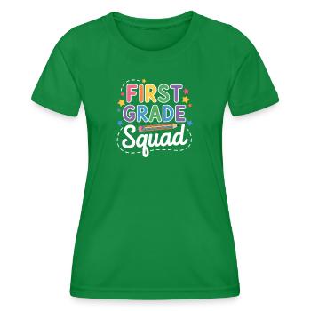 First Grade Squad Back To School - Frauen Funktions-T-Shirt - Kelly Green - Vorne - AI Model Female 172 dark (172cm)