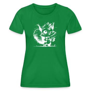 Coffee Energy replaces squirrel hibernation - Women's Functional T-Shirt - kelly green - Front - AI Model Female 172 dark (172cm)