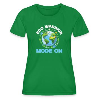Environmentalist Eco Warrior Mode On - Women's Functional T-Shirt - kelly green - Front - AI Model Female 172 dark (172cm)