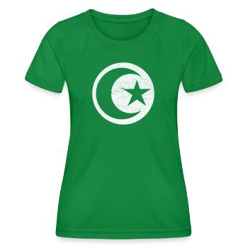 Crescent and star islam white circle - Women's Functional T-Shirt - kelly green - Front - AI Model Female 172 dark (172cm)