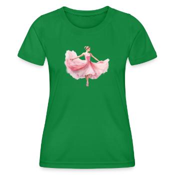 Elegante Ballerina in Rosé Tutu - Frauen Funktions-T-Shirt - Kelly Green - Vorne - AI Model Female 172 dark (172cm)