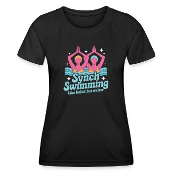 Synchronschwimmen Kunstschwimmen Wassersport - Frauen Funktions-T-Shirt - Schwarz - Vorne - AI Model Female 172 light (172cm)