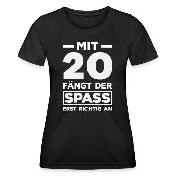 Lustiges Geschenk Zum 20. Geburtstag - Frauen Funktions-T-Shirt - Schwarz - Vorne - AI Model Female 172 light (172cm)