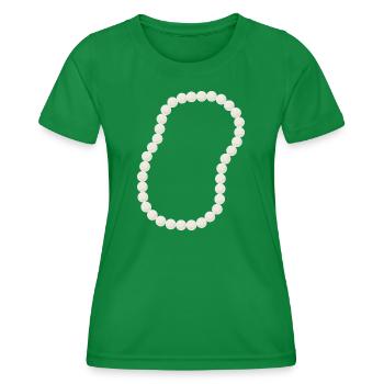 Elegant Pearl Beaded Necklace Design - Women's Functional T-Shirt - kelly green - Front - AI Model Female 172 dark (172cm)