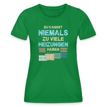 Chauffagiste Plombier Plombier de construction chauffage - T-shirt sport Femme - vert - Devant - AI Model Female 172 dark (172cm)