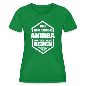 Rufname Anissa - Frauen Funktions-T-Shirt - Kelly Green - Vorne - AI Model Female 172 dark (172cm)
