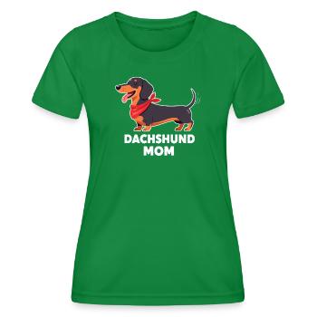 Dachshund Mom stolze Hundemama Geschenk - Frauen Funktions-T-Shirt - Kelly Green - Vorne - AI Model Female 172 dark (172cm)