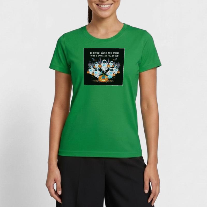 KI-Geister: Süßes oder Strom ! Frauen Funktions-T-Shirt