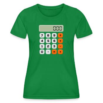 Zahlentag Minimalistischer Rechner Numerisches Muster - Frauen Funktions-T-Shirt - Kelly Green - Vorne - AI Model Female 172 dark (172cm)