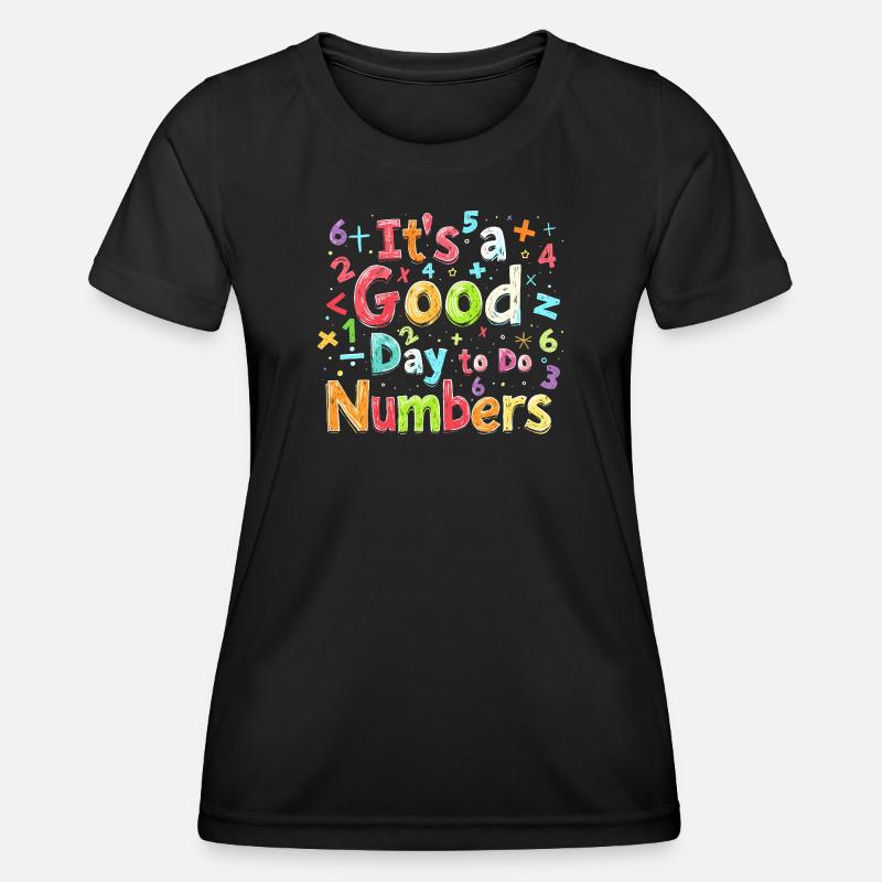 Number Day Colourful Number Celebration Graphic - Women's Functional T-Shirt - black