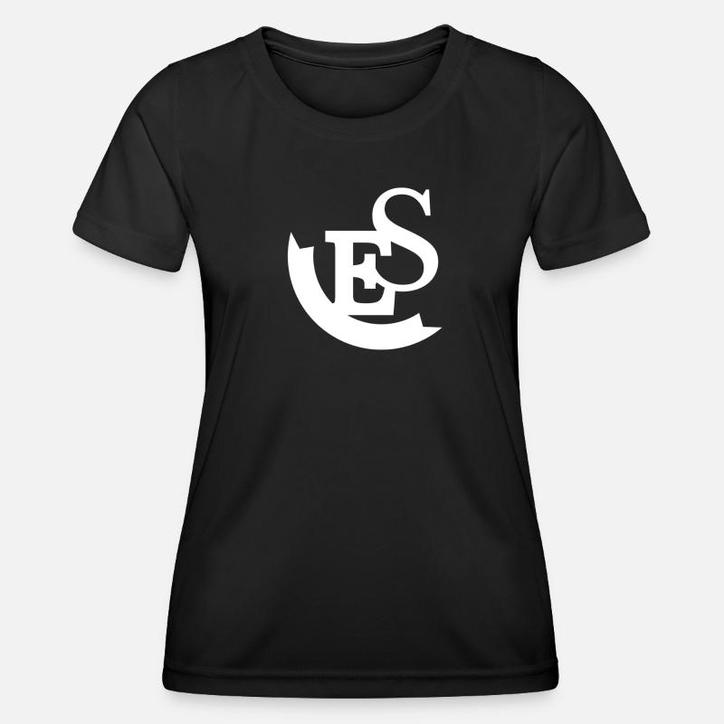 Minimalist abstract design in black and white - Women's Functional T-Shirt - black