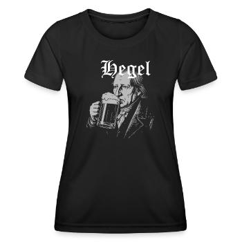 Hegel drinking craft Beer  - Women's Functional T-Shirt - black - Front - AI Model Female 172 light (172cm)