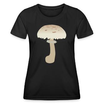 Minimalistische Sonnenschirm-Pilz-Illustration - Frauen Funktions-T-Shirt - Schwarz - Vorne - AI Model Female 172 light (172cm)