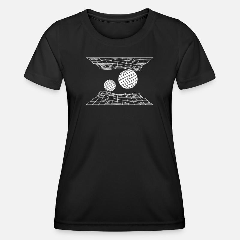 Futuristic Grid Space Spheres Design - Women's Functional T-Shirt - black