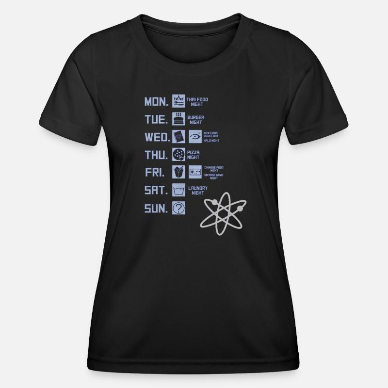 Retro Weekly Planning Illustration - Women's Functional T-Shirt - black