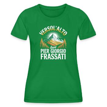 Verso L Alto Saint Pier Giorgio Frassati - Frauen Funktions-T-Shirt - Kelly Green - Vorne - AI Model Female 172 dark (172cm)