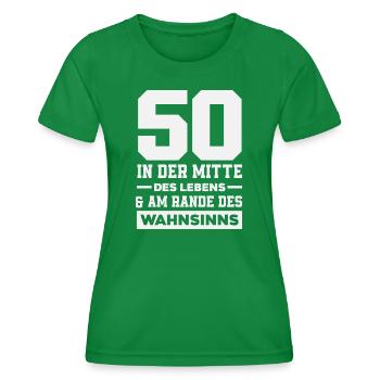 Cadeau amusant pour un 50e anniversaire - T-shirt sport Femme - vert - Devant - AI Model Female 172 dark (172cm)