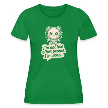 Je ne suis pas comme les autres, je suis pire Frech Gothic - T-shirt sport Femme - vert - Devant - AI Model Female 172 dark (172cm)