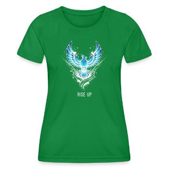 Rise Up Phoenix Glowing Fantasy Motif - Women's Functional T-Shirt - kelly green - Front - AI Model Female 172 dark (172cm)