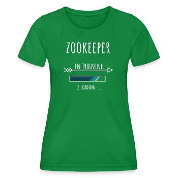 Gardien de zoo Cadeau Profession Formation Gardien de zoo - T-shirt sport Femme - vert - Devant - AI Model Female 172 dark (172cm)