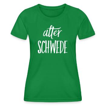 Alter Schwede - Lustiger Spruch - Funny - Frauen Funktions-T-Shirt - Kelly Green - Vorne - AI Model Female 172 dark (172cm)