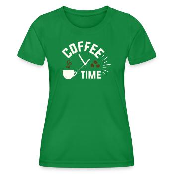coffee time - Women's Functional T-Shirt - kelly green - Front - AI Model Female 172 dark (172cm)