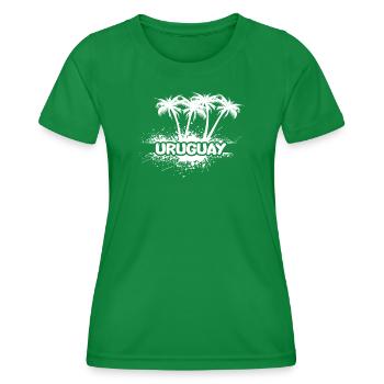 Party Uruguay - Frauen Funktions-T-Shirt - Kelly Green - Vorne - AI Model Female 172 dark (172cm)