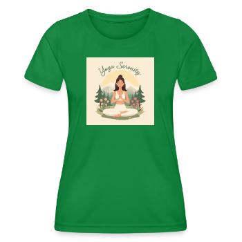 Yoga Serenity Nature Design - Women's Functional T-Shirt - kelly green - Front - AI Model Female 172 dark (172cm)