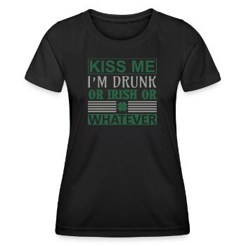 Embrasse-moi ivre irlandais - T-shirt sport Femme - noir - Devant - AI Model Female 172 light (172cm)