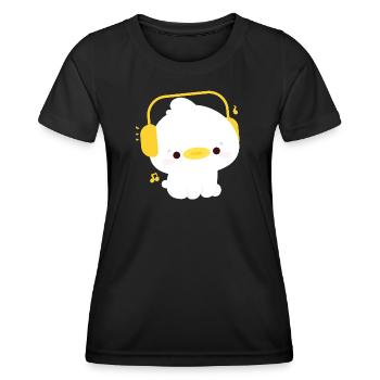 Duck with Headphones - Women's Functional T-Shirt - black - Front - AI Model Female 172 light (172cm)
