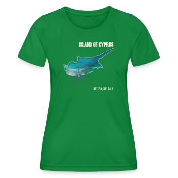 Conception de boussole de contour de Chypre - T-shirt sport Femme - vert - Devant - AI Model Female 172 dark (172cm)