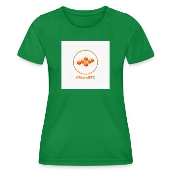 TeamBTC Blockchain Cubes - Women's Functional T-Shirt - kelly green - Front - AI Model Female 172 dark (172cm)