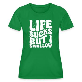 La vie craint mais j’avale - T-shirt sport Femme - vert - Devant - AI Model Female 172 dark (172cm)