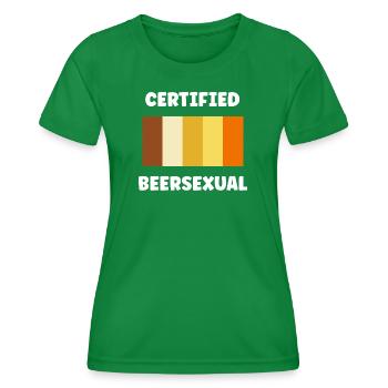 Beersexual Hot Beer Palette - Frauen Funktions-T-Shirt - Kelly Green - Vorne - AI Model Female 172 dark (172cm)