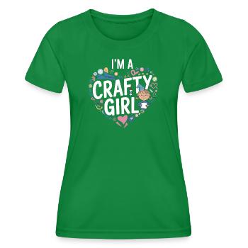 Atelier Crafty Girl Heart - T-shirt sport Femme - vert - Devant - AI Model Female 172 dark (172cm)
