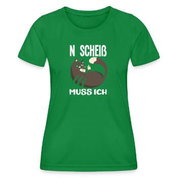 N shit I have to – middle finger - Women's Functional T-Shirt - kelly green - Front - AI Model Female 172 dark (172cm)
