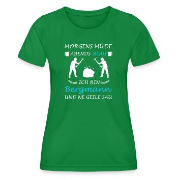 Mineur Mine de charbon Miner Buddy - T-shirt sport Femme - vert - Devant - AI Model Female 172 dark (172cm)