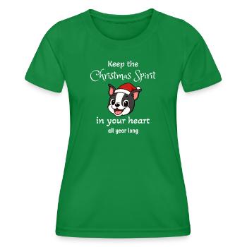 Boston - Weihnachtsstimmung - Frauen Funktions-T-Shirt - Kelly Green - Vorne - AI Model Female 172 dark (172cm)