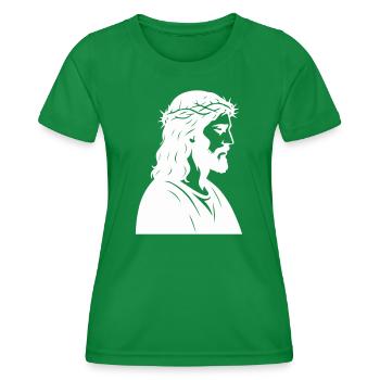 Silhouette de Jésus-Christ - T-shirt sport Femme - vert - Devant - AI Model Female 172 dark (172cm)
