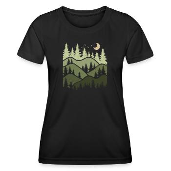 Wald Landschaft Natur Bäume Naturliebhaber - Frauen Funktions-T-Shirt - Schwarz - Vorne - AI Model Female 172 light (172cm)