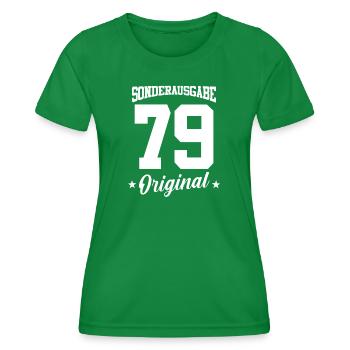 79 Geburtstag - Frauen Funktions-T-Shirt - Kelly Green - Vorne - AI Model Female 172 dark (172cm)