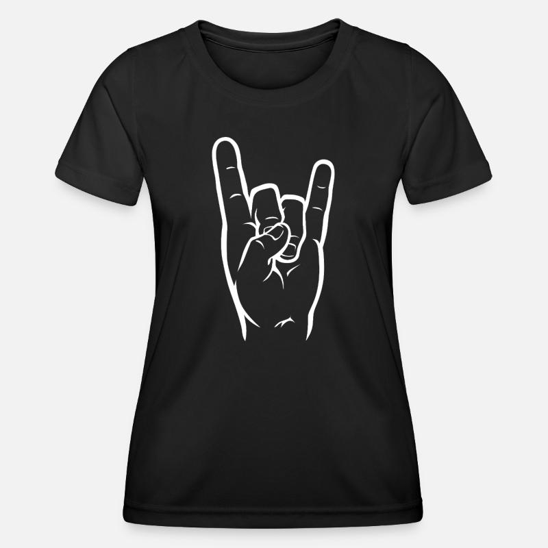 RockHorns_Corna_White - Women's Functional T-Shirt - black